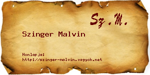 Szinger Malvin névjegykártya